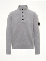 5100040 Lambswool Half-Zip Sweater in Grey Melange