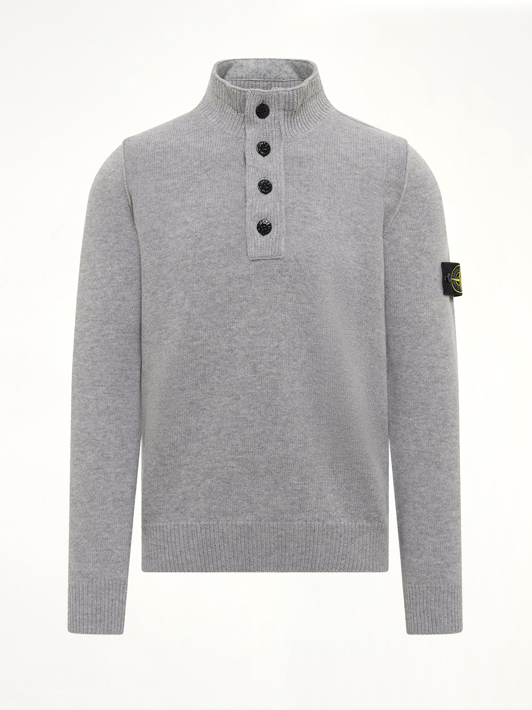 5100040 Lambswool Half-Zip Sweater in Grey Melange