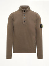 5100040 Lambswool Half-Zip Sweater in Military Green