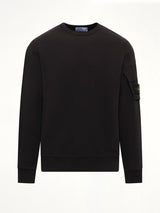 6100015 Brushed Cotton Sleeve Pocket Sweatshirt in Black