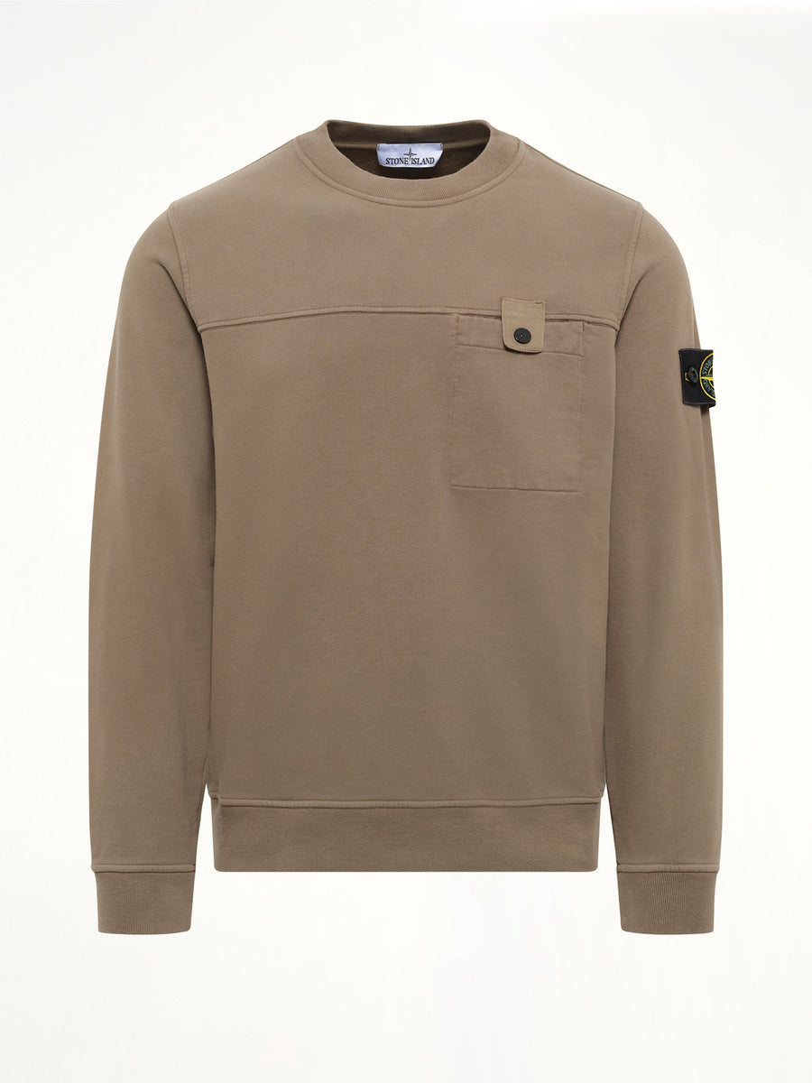 6100038 Brushed Cotton Sweatshirt in Military Green