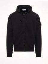 6100067 Brushed Cotton Zip-Up Hoodie in Black