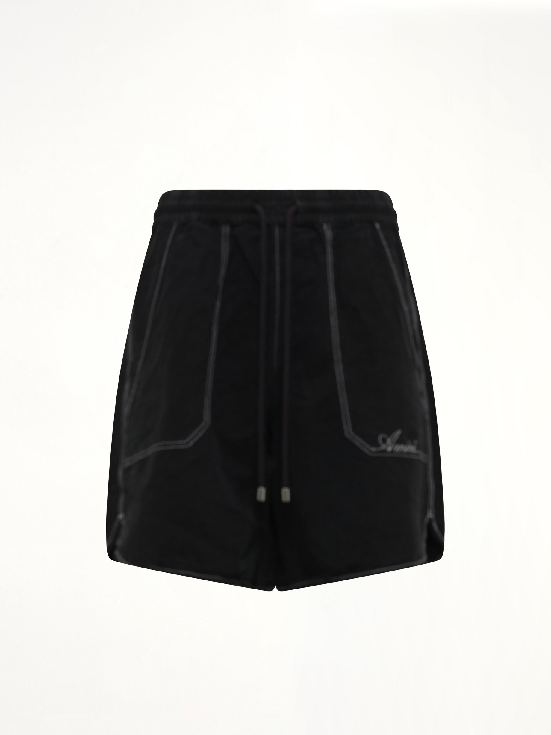 Script Linen Short in Black