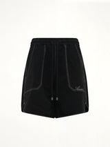 Script Linen Short in Black