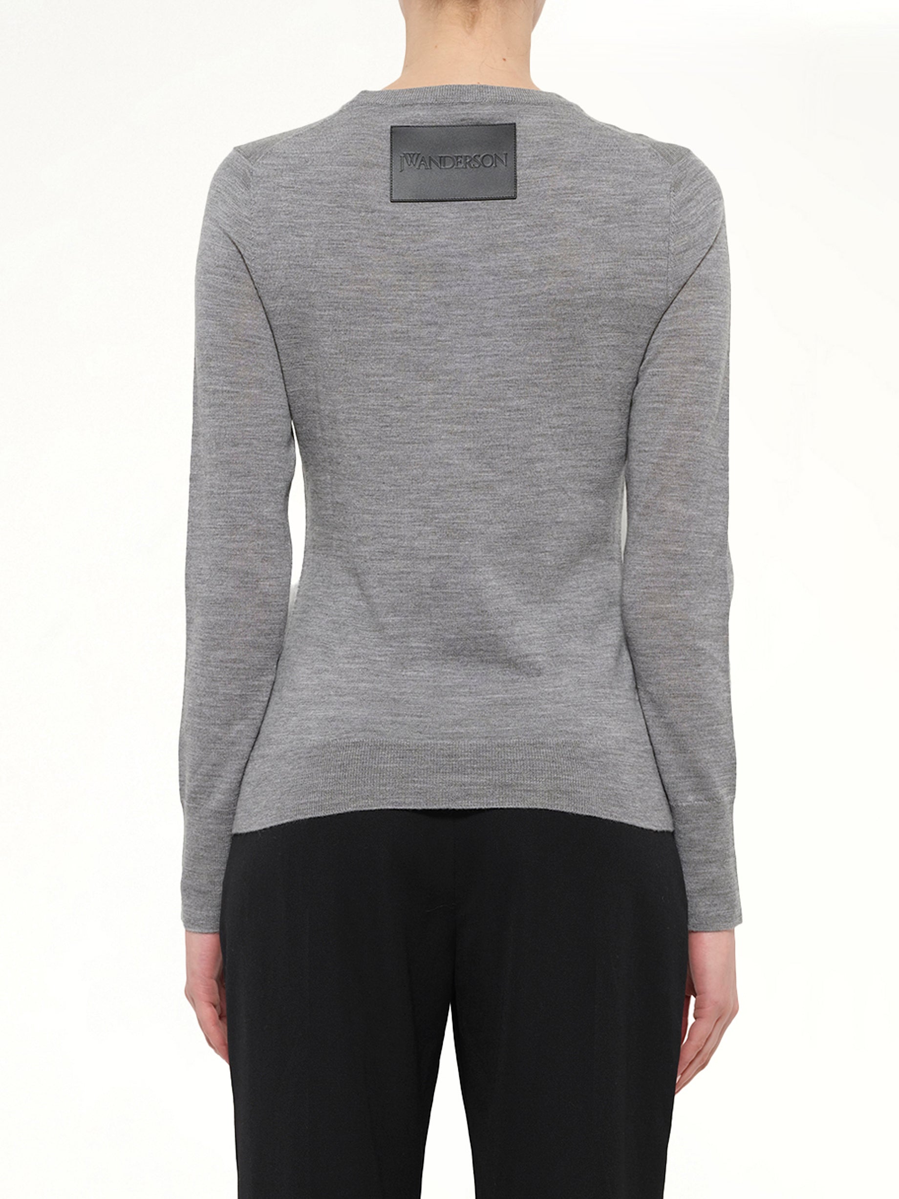 Crewneck Knit With Dart in Grey