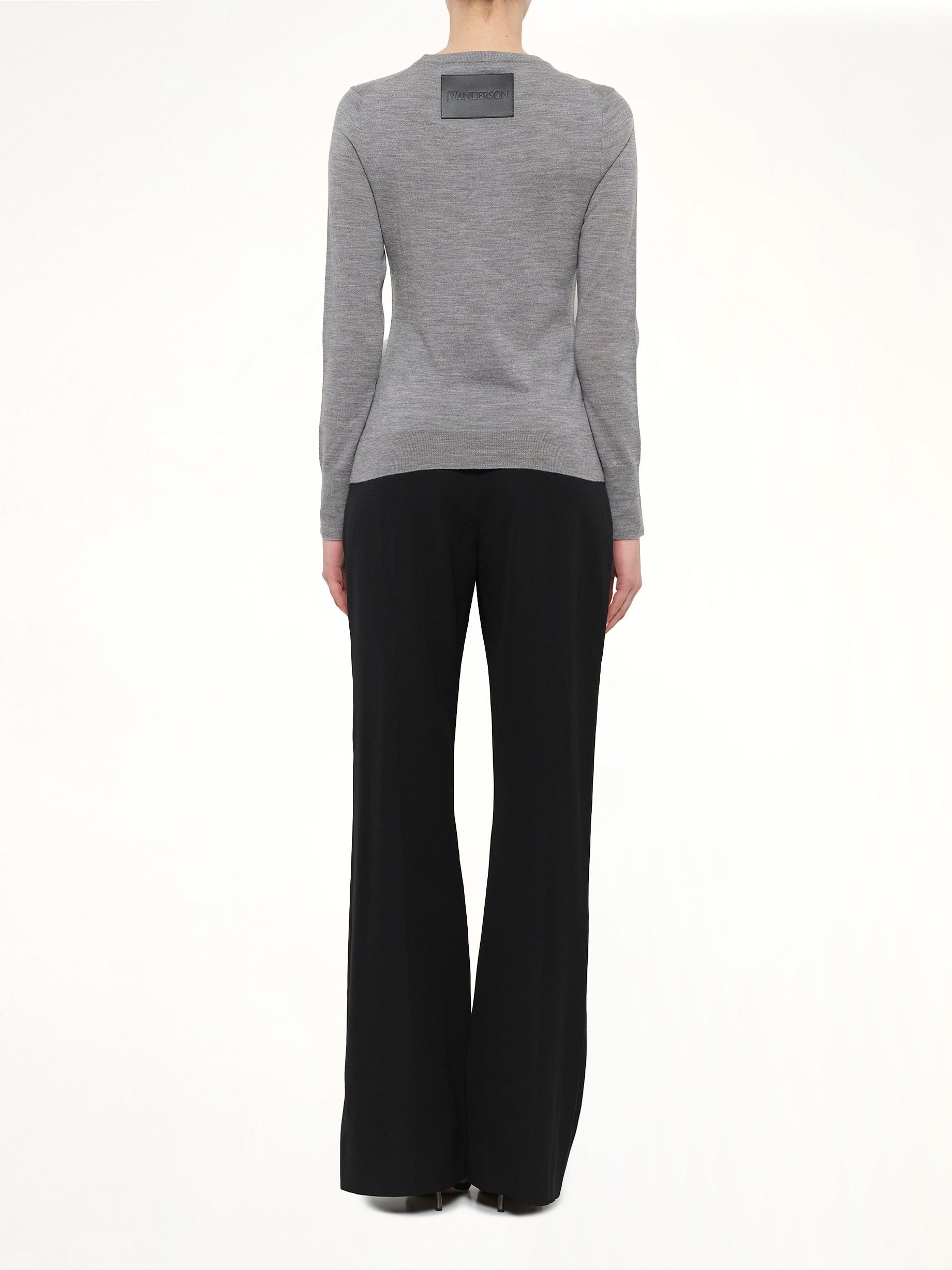 Crewneck Knit With Dart in Grey