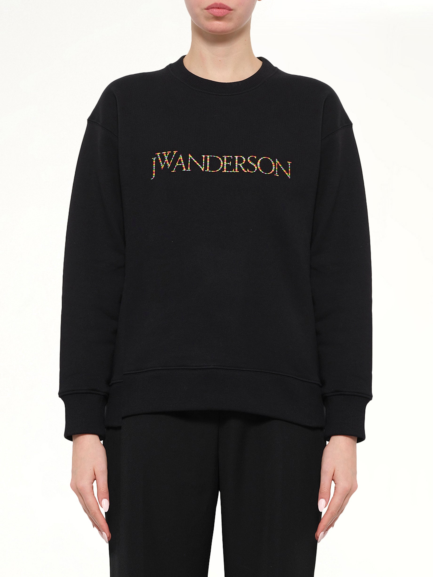Embroidered Logo Sweatshirt in Black