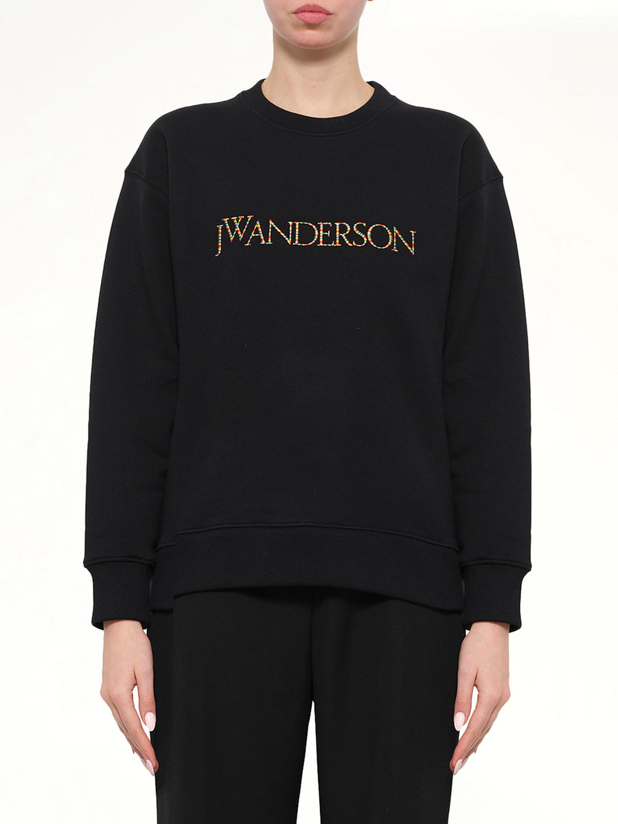 Embroidered Logo Sweatshirt in Black