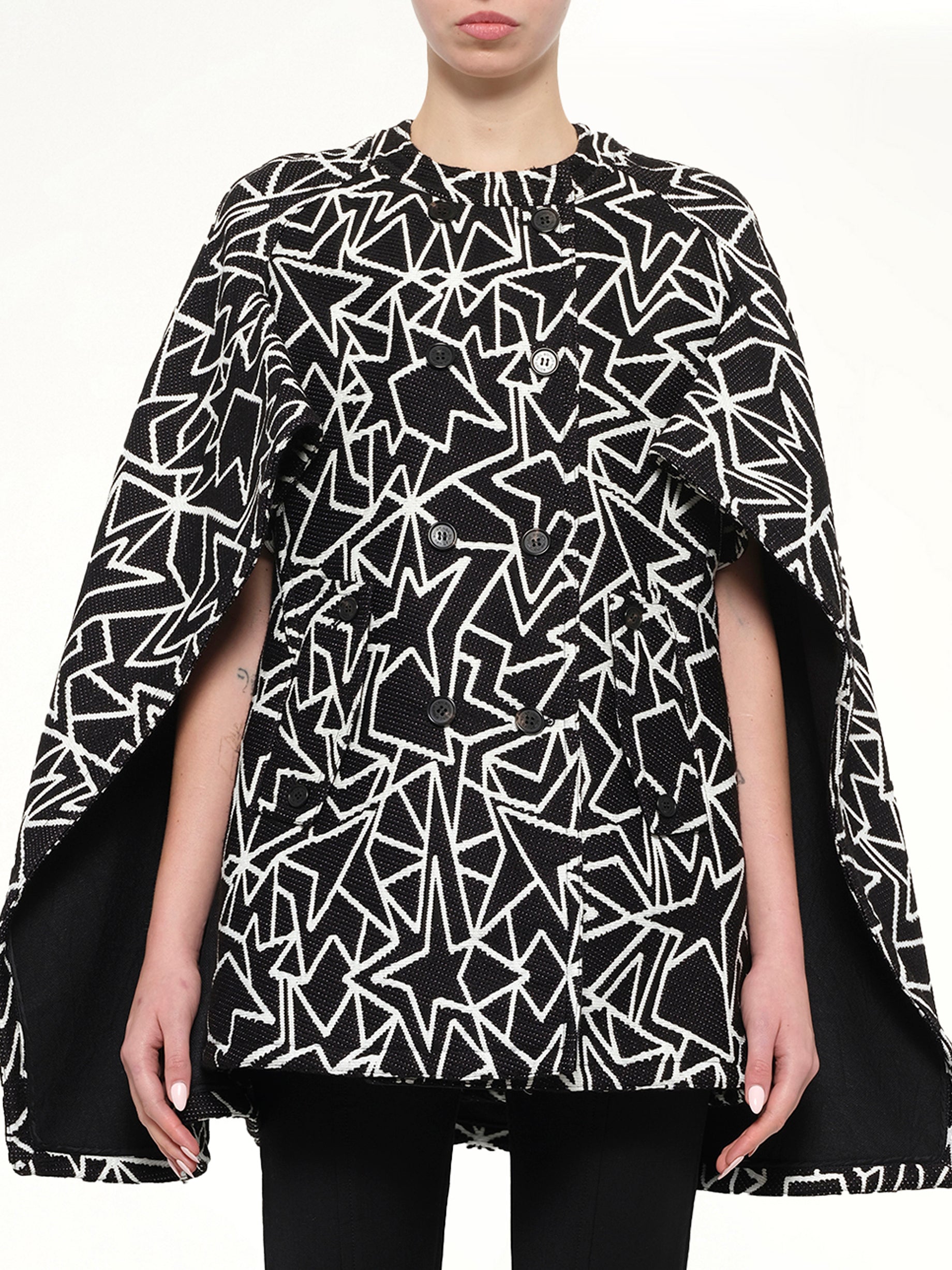 Jacquard Cape in Black