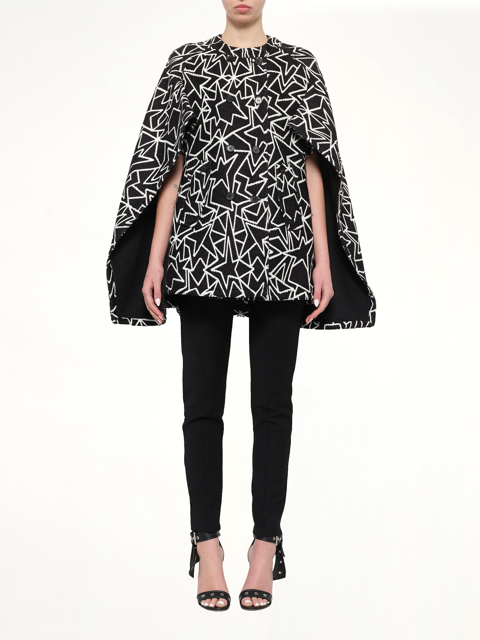 Jacquard Cape in Black