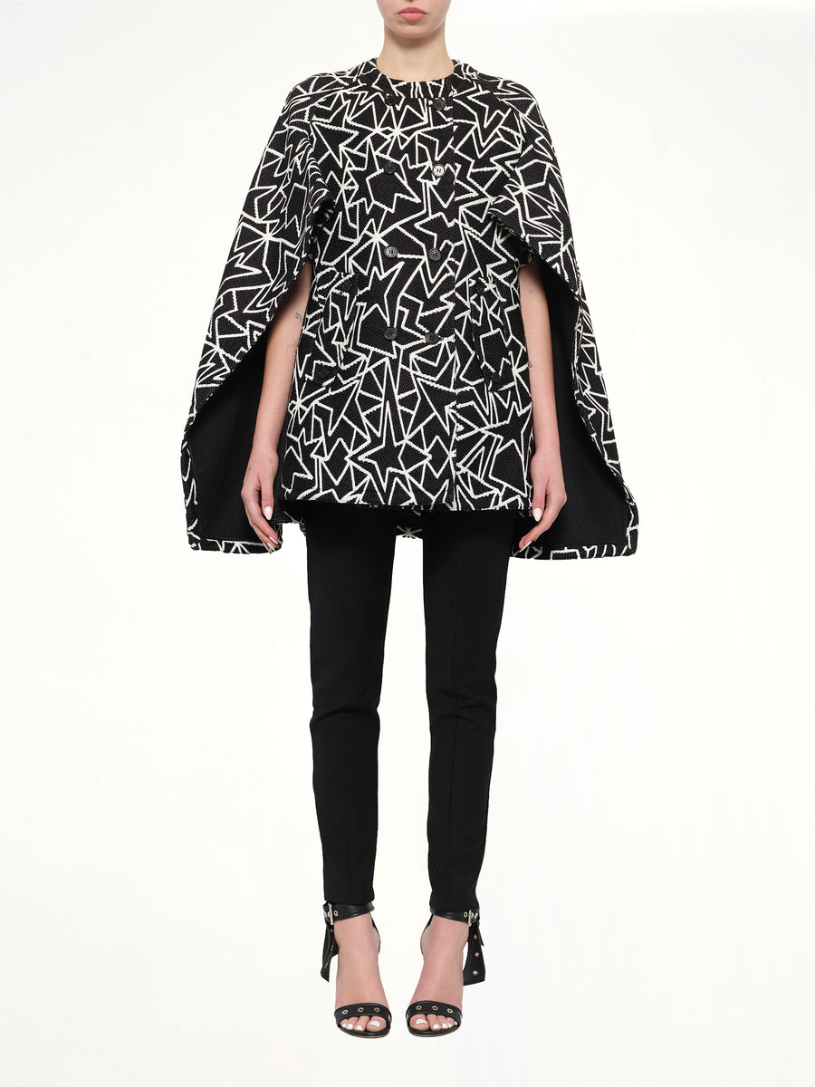 Jacquard Cape in Black