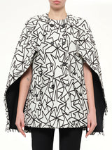 Jacquard Cape in White