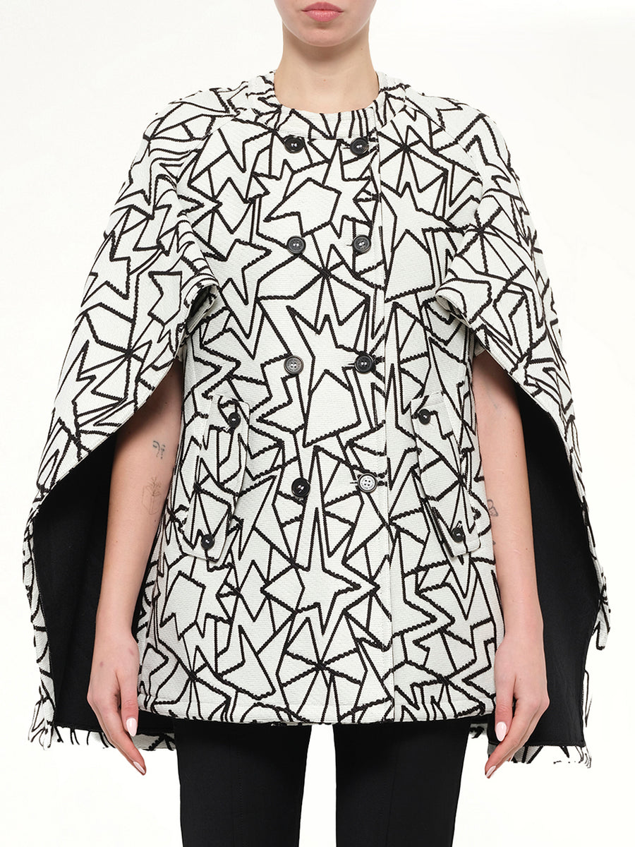 Jacquard Cape in White
