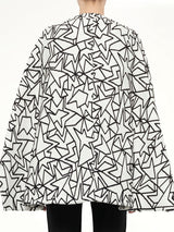 Jacquard Cape in White