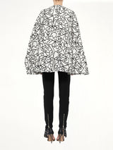 Jacquard Cape in White