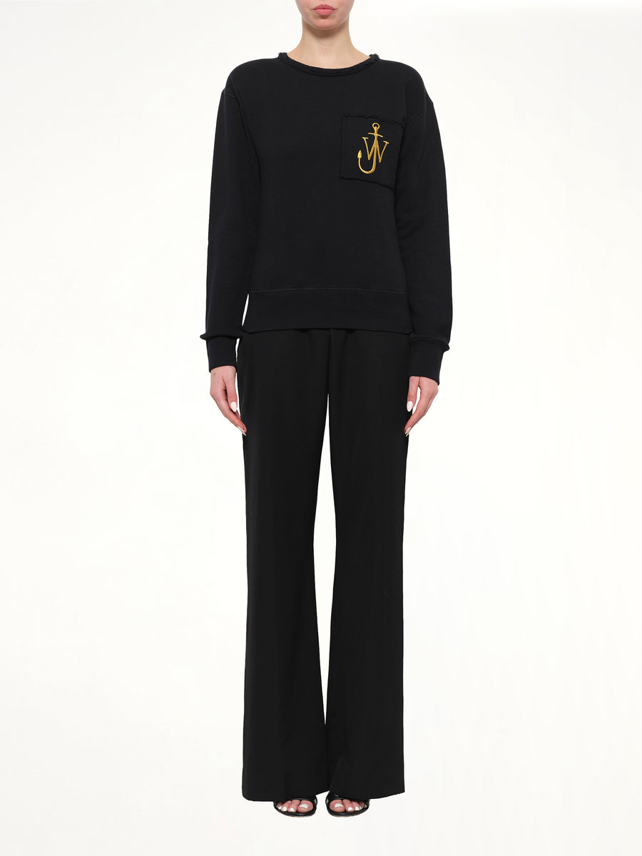 Logo Pocket Sweat in Black