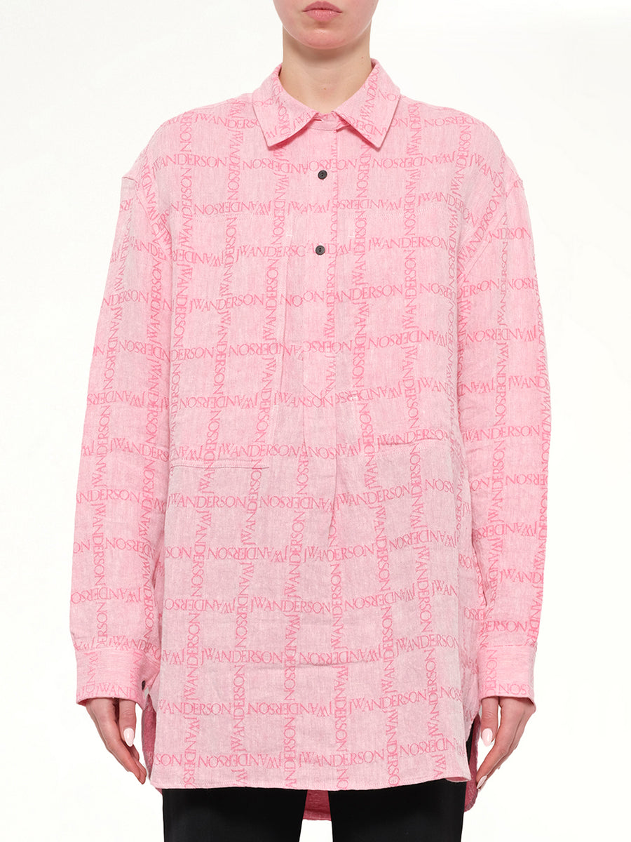Logo Tunic Linen Shirt in Bubble