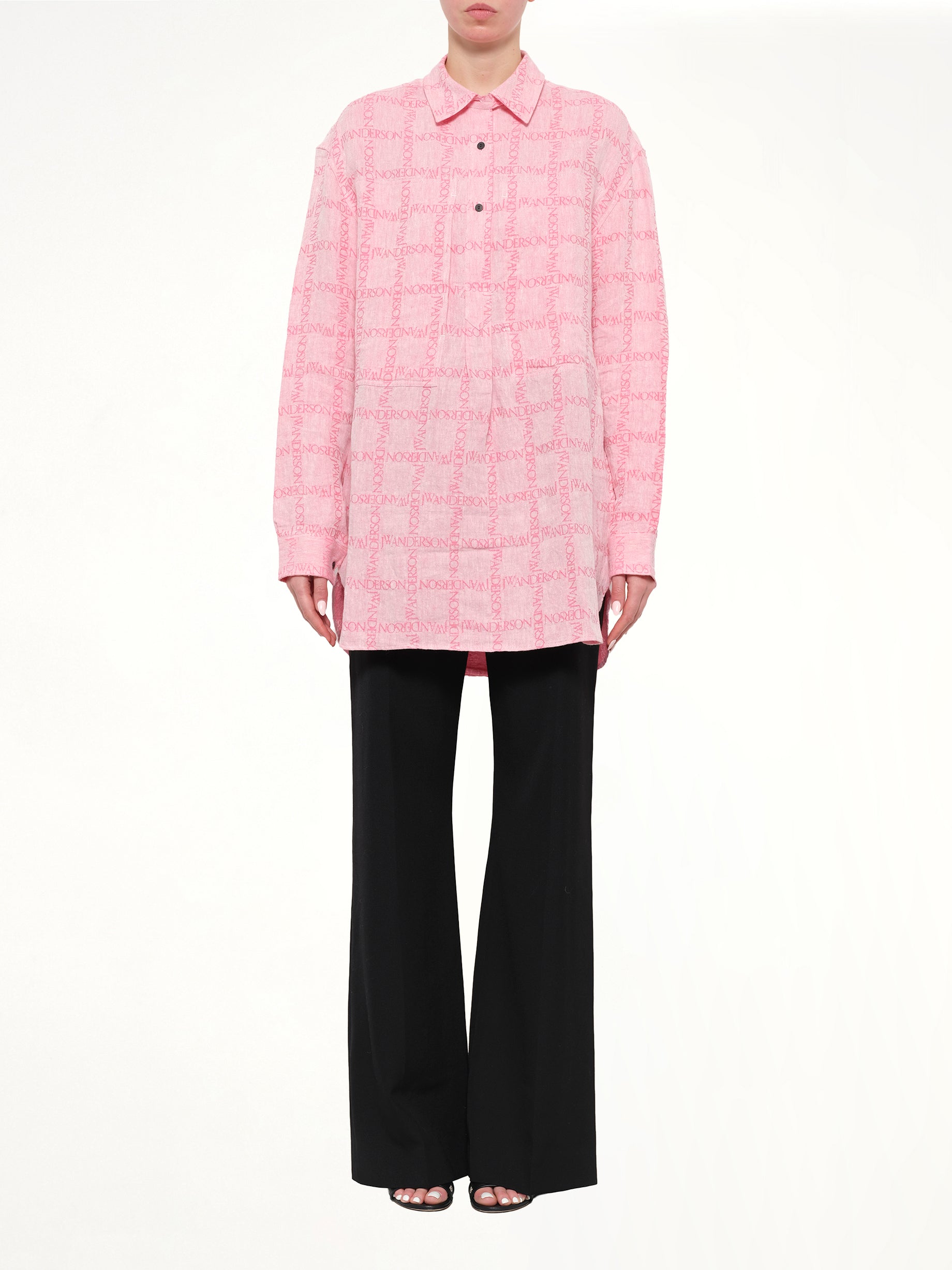 Logo Tunic Linen Shirt in Bubble