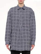 Logo Tunic Linen Shirt in Navy