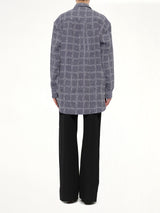 Logo Tunic Linen Shirt in Navy