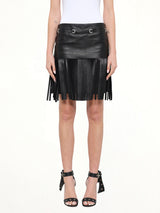 Neil Barrett Leather Skirt in Black