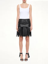 Neil Barrett Leather Skirt in Black