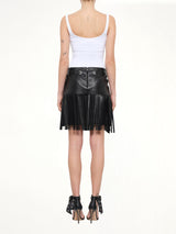 Neil Barrett Leather Skirt in Black