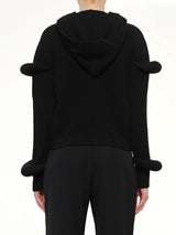 Rib Knit Hoodie in Black