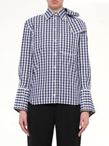 Scarf Gingham Shirt in Blue