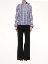 Scarf Gingham Shirt in Blue