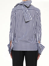 Scarf Gingham Shirt in Blue