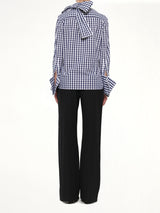 Scarf Gingham Shirt in Blue