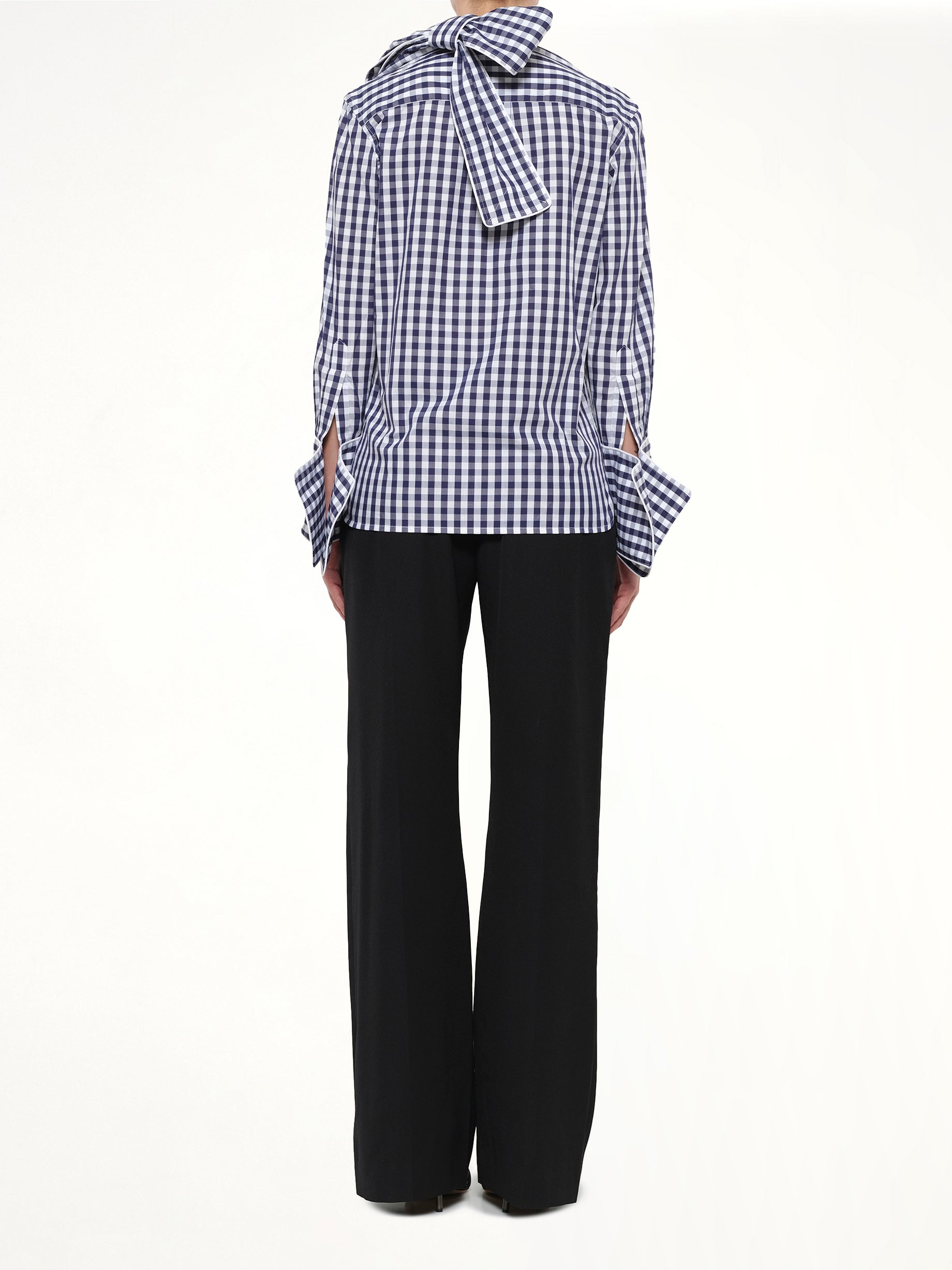 Scarf Gingham Shirt in Blue