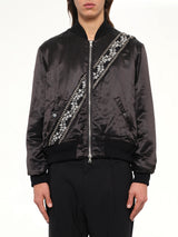Guitar Strap Bomber Jacket in Black