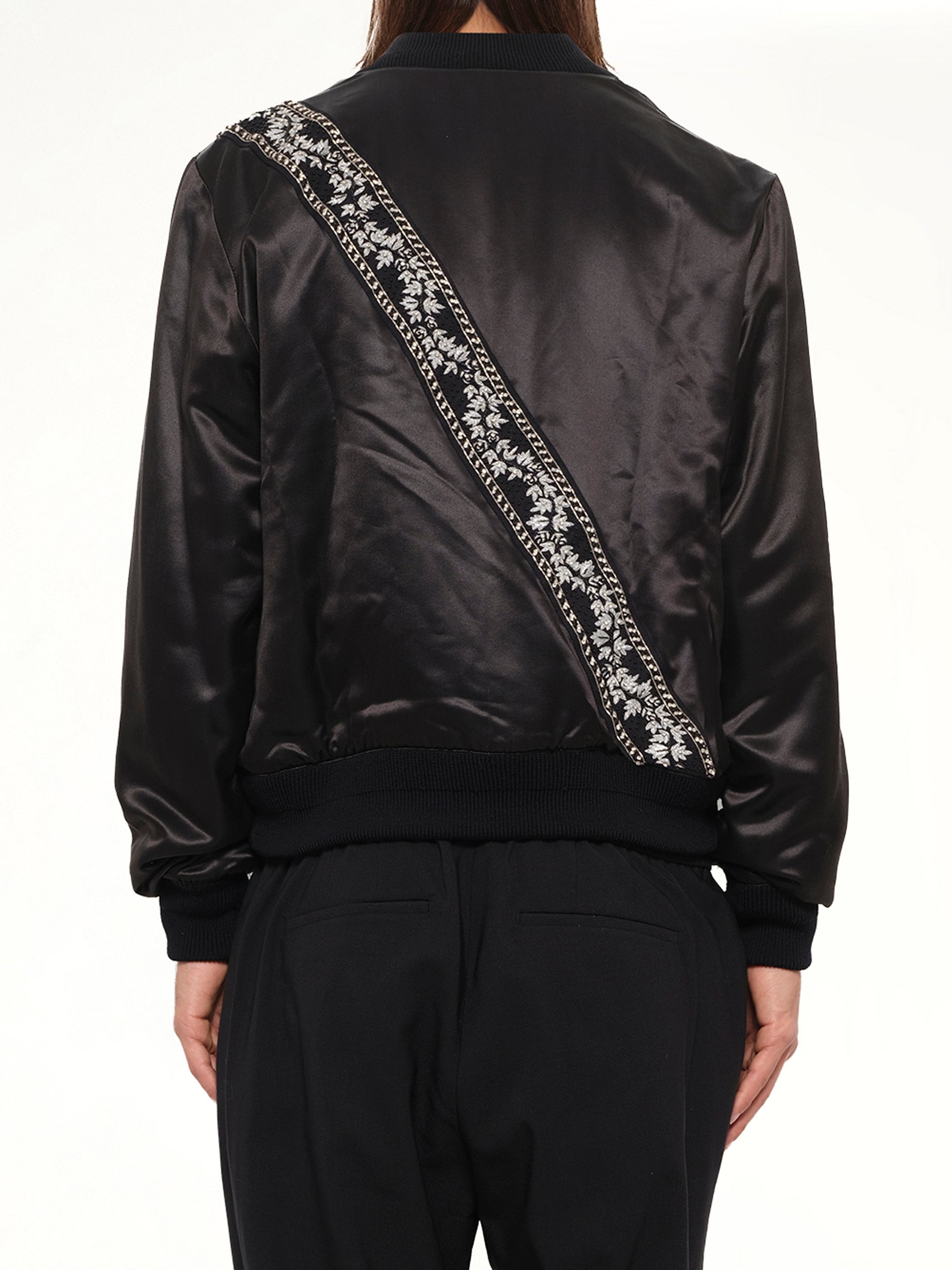 Guitar Strap Bomber Jacket in Black