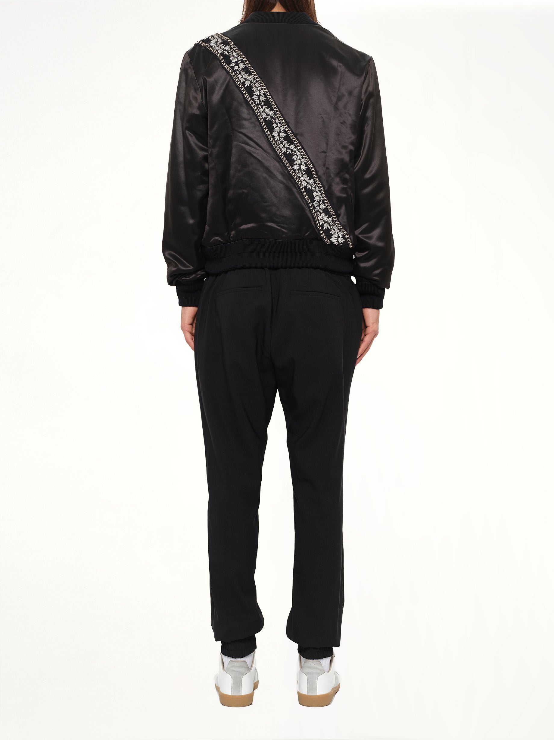 Guitar Strap Bomber Jacket in Black