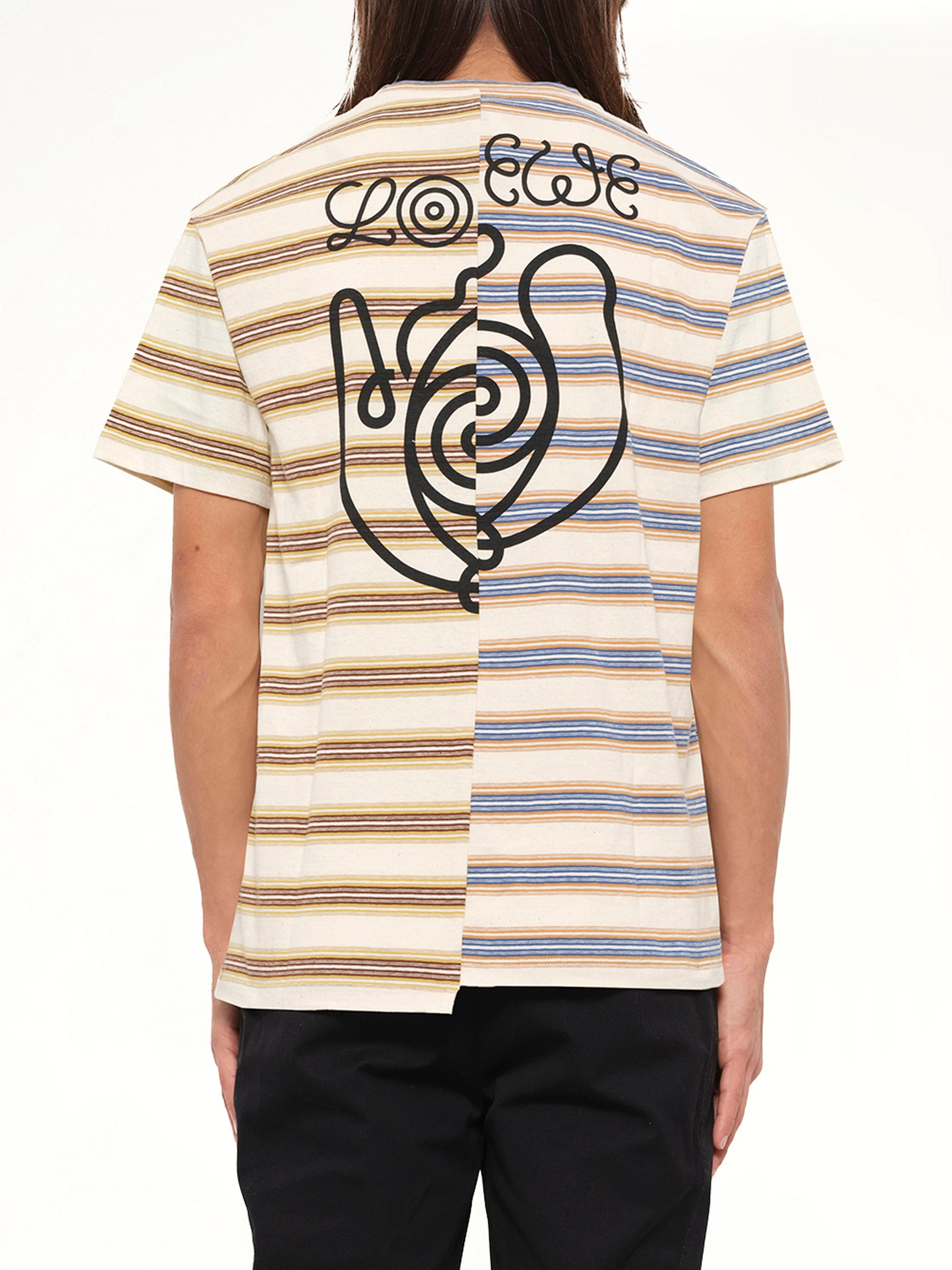 Loewe ELN Stripe Asym T-Shirt in Multicolor