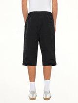 Long Stretch Waist Shorts in Black
