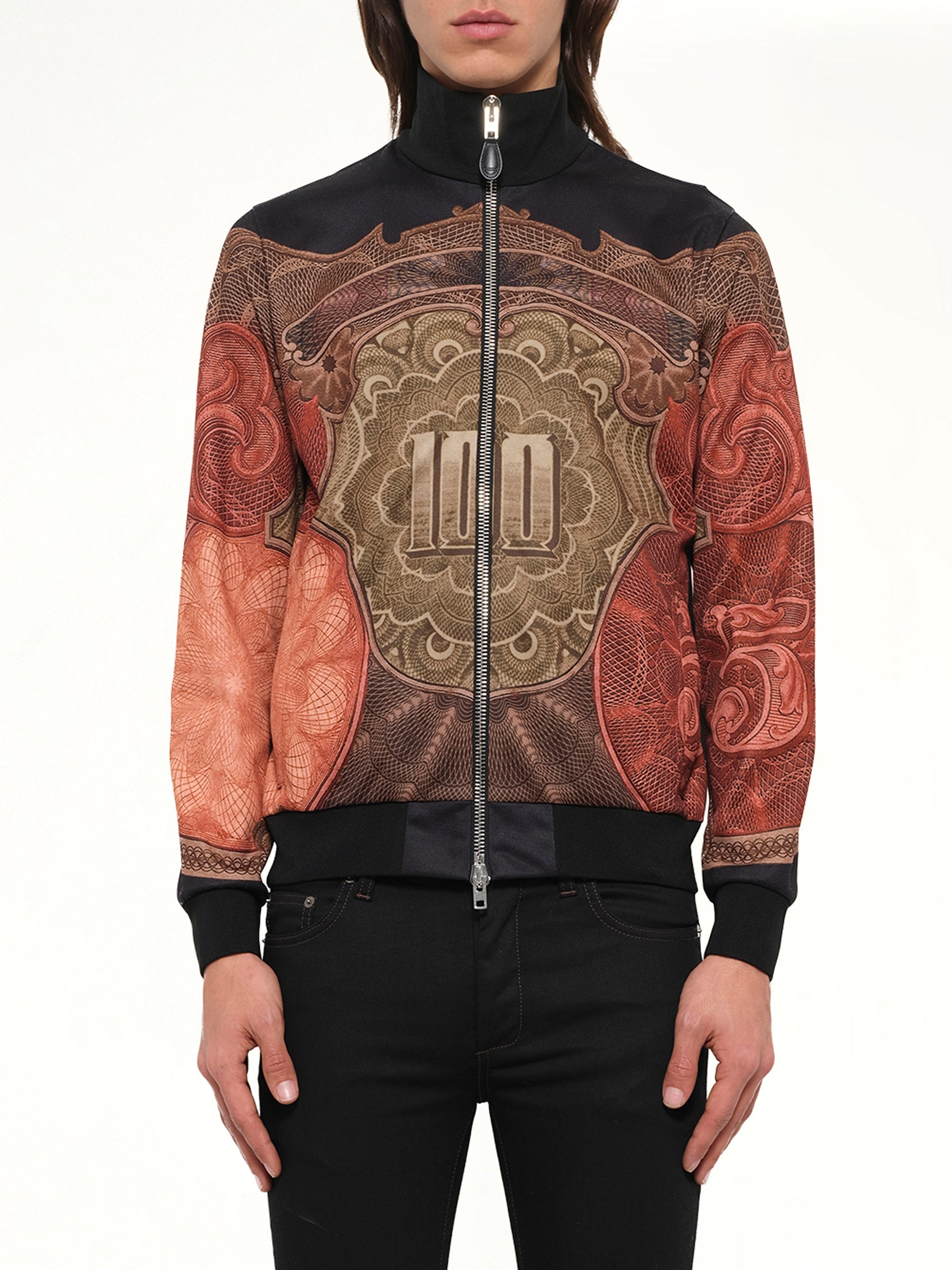 Podium Dollar Zip Jacket in Black