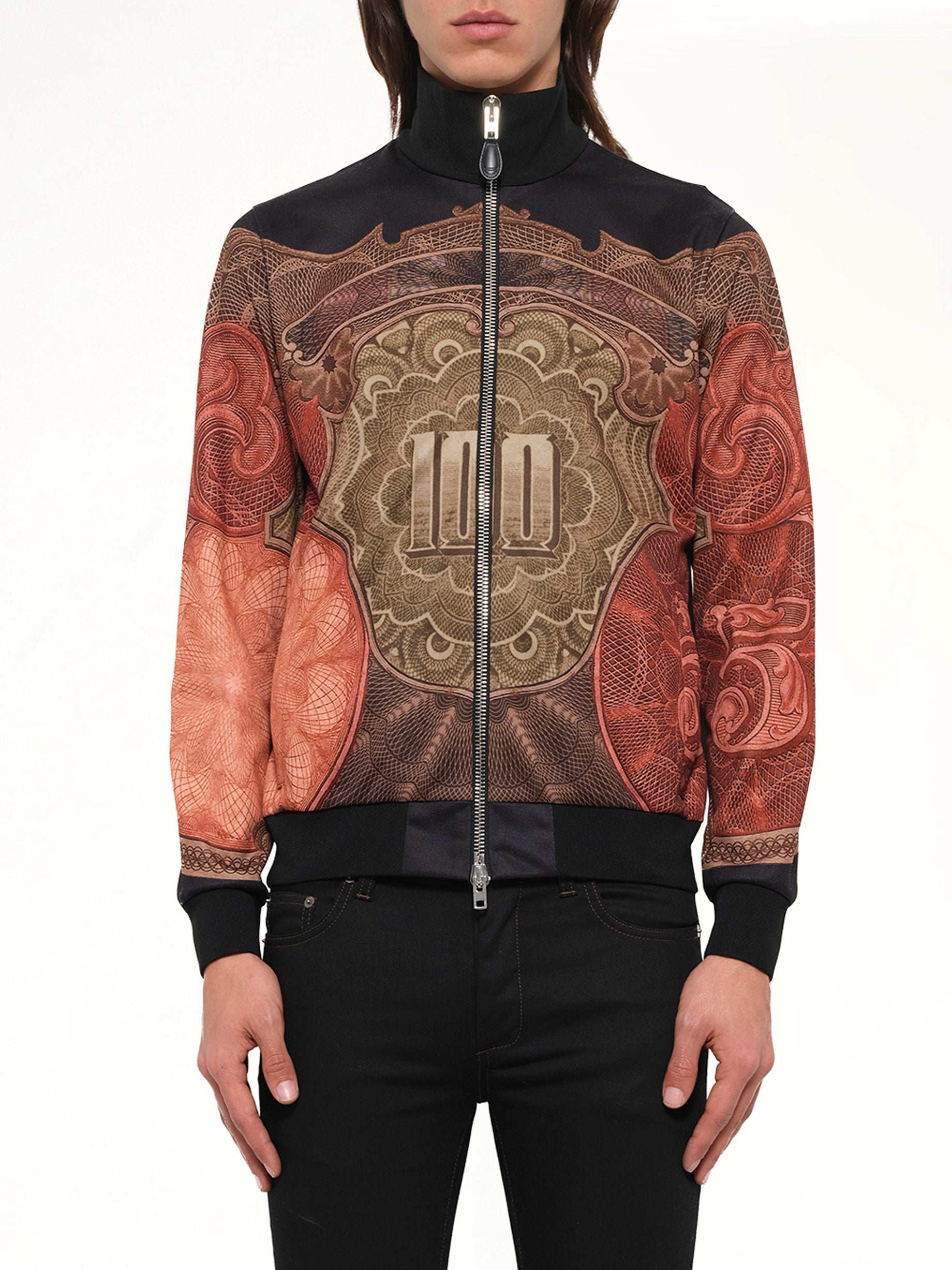 Podium Dollar Zip Jacket in Black