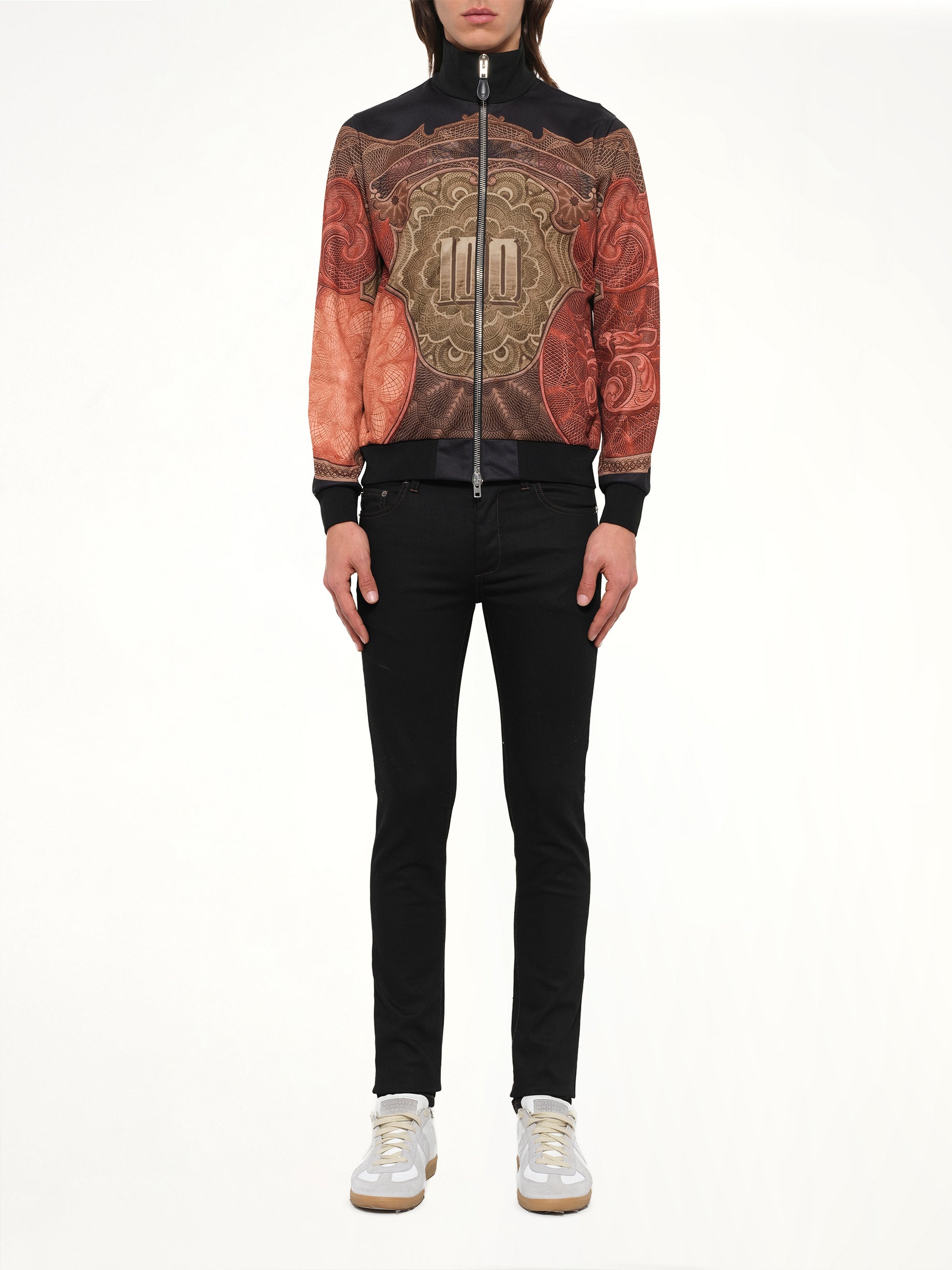 Podium Dollar Zip Jacket in Black