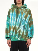 Tie Dye Oversize Hoodie in Green