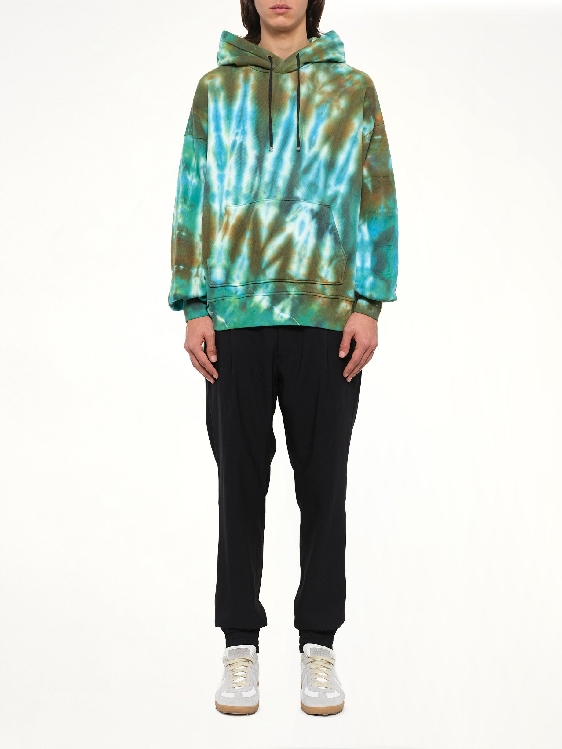 Tie Dye Oversize Hoodie in Green