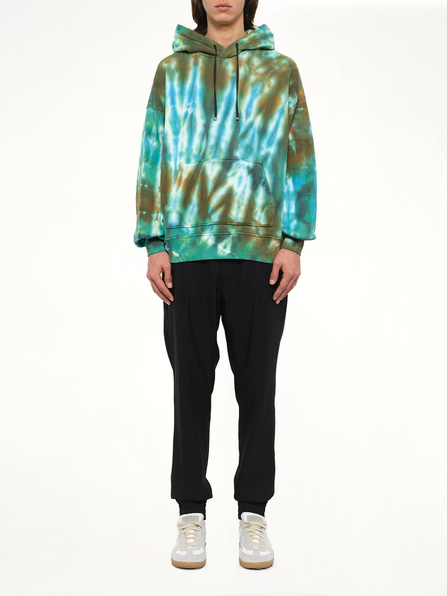 Tie Dye Oversize Hoodie in Green