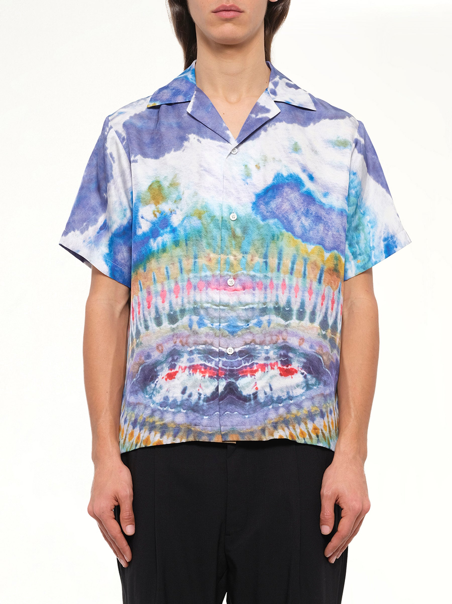 Tie Dye Short Sleeve Shirt in Multicolor