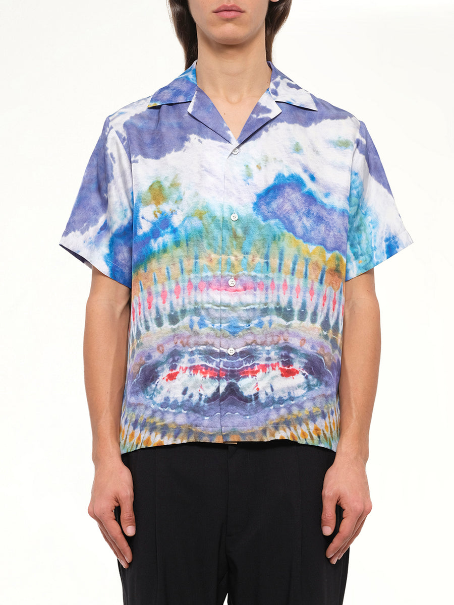 Tie Dye Short Sleeve Shirt in Multicolor