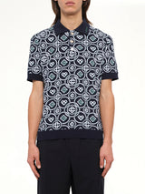 Cotton CC Monogram Polo Shirt in Black