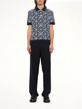 Cotton CC Monogram Polo Shirt in Black