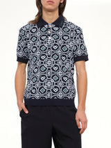 Cotton CC Monogram Polo Shirt in Black