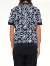 Cotton CC Monogram Polo Shirt in Black